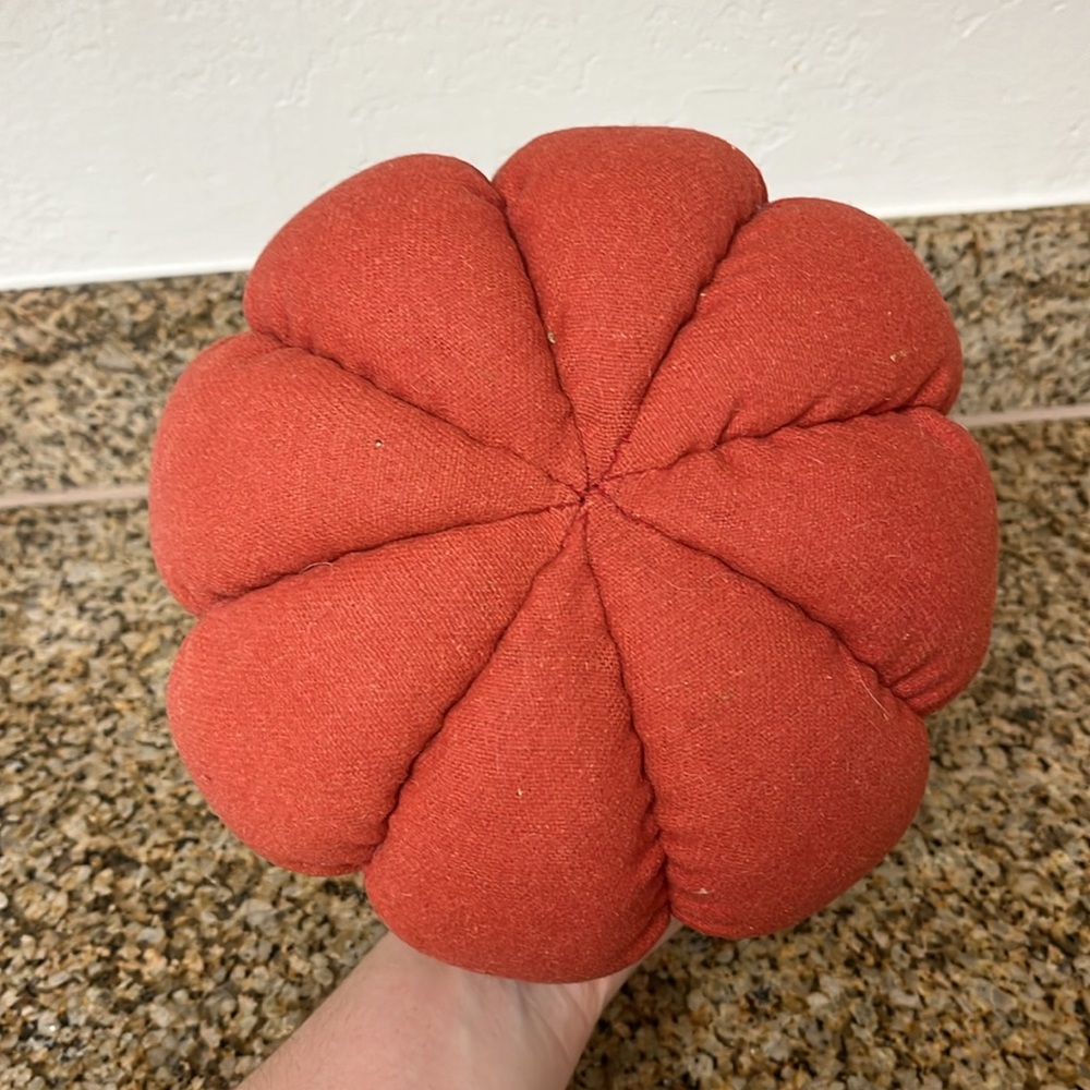 Rust Orange Fabric Pumpkin Decor - Picture 3 of 4